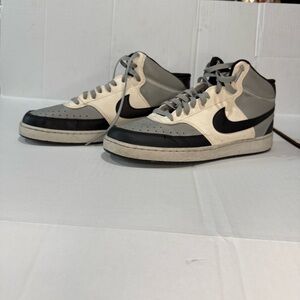 Nike Men's Black, Grey, White Court Vision high top sneakers
